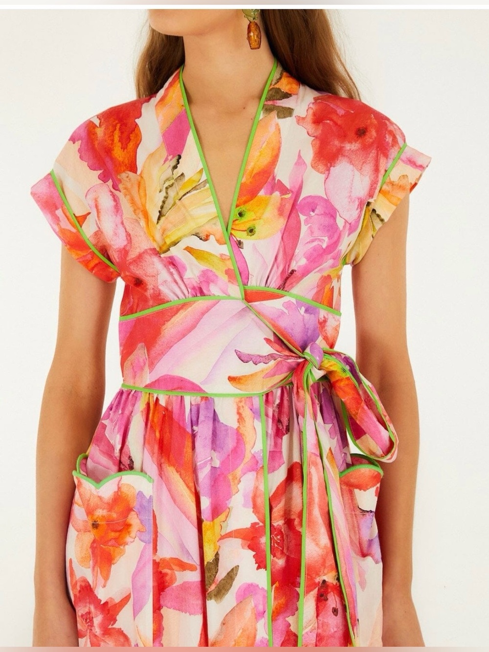 Farm Rio Multicolor Artsy Flora Belted
Maxi Dress. Medium. NWT. - Picture 2 of 6